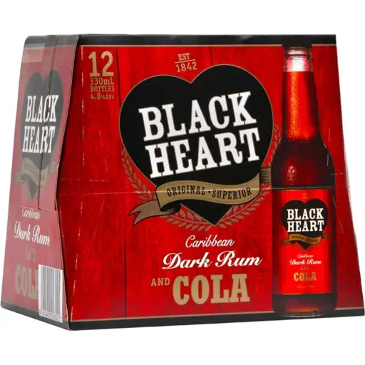 Black Heart & Cola 4.6% 12 x 330ml Bottles NZ
