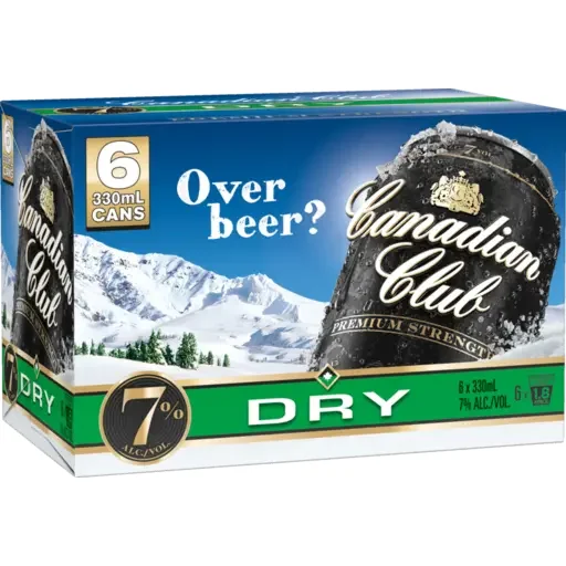 Canadian Club & Dry 7% 6 x 330ml Cans NZ