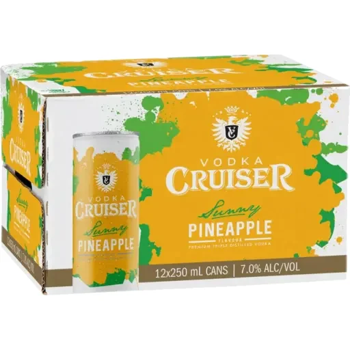 Vodka Cruiser Pineapple 12 x 250ml Cans NZ