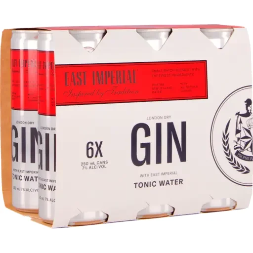 East Imperial Gin & Tonic 6 x 250ml Cans NZ