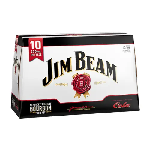 Jim Beam & Cola 4.8% 10 x 330ml Bottles NZ