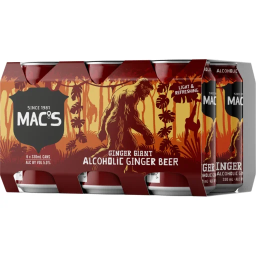 Mac's Ginger Giant 6 x 330ml Cans NZ