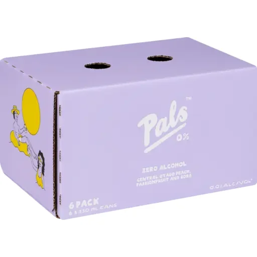 Pals Zero Alcohol Peach & Passionfruit 6 x 330ml Cans NZ
