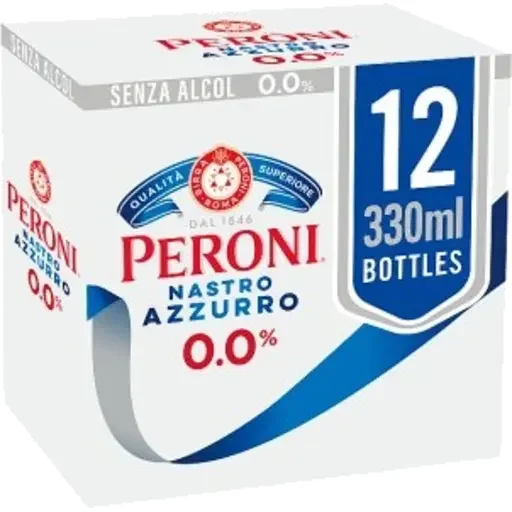 Peroni Nastro Azzurro 0.0 12 x 330ml Bottles NZ
