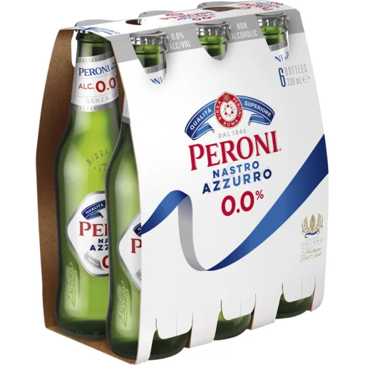 Peroni Nastro Azzurro 0.0 6 x 330ml Bottles NZ