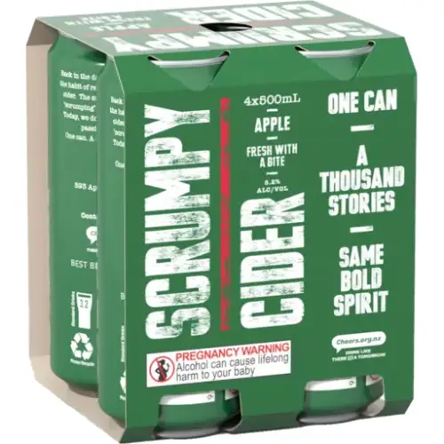 Scrumpy Apple Cider 4 x 500ml Cans NZ