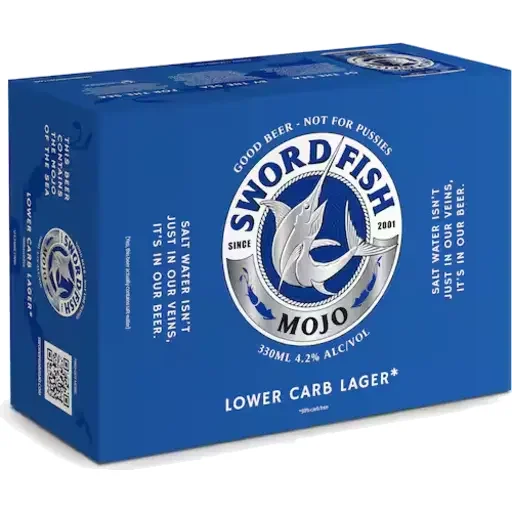 Swordfish Mojo Low Carb Lager 12 x 330ml Cans NZ