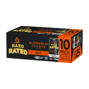 Hard Rated Alcoholic Orange 6% 10x330ml Cans