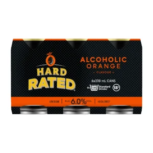 Hard Rated Alcoholic Orange 6% 6x330ml Cans