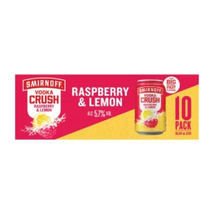 Smirnoff Crush Raspberry & Lemon 10x330ml Cans