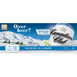 Canadian Club Soda & Lime 10 x 330mL